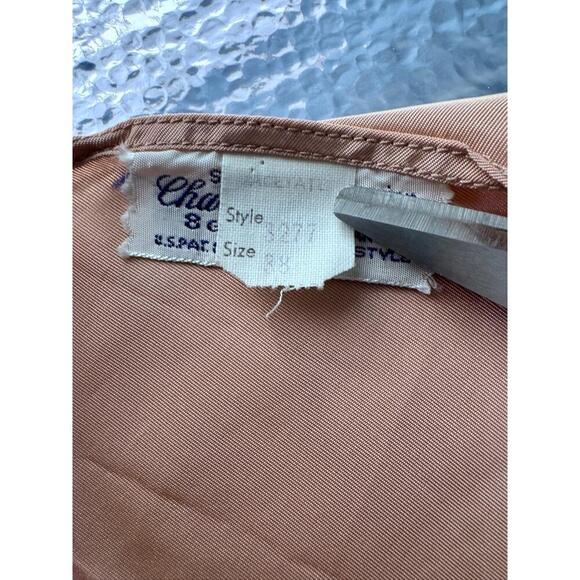 Sears Charmode Light Bronze Spaghetti Straps V Neck Satin Fabric Slip/ Dress 16 - Picture 5 of 8